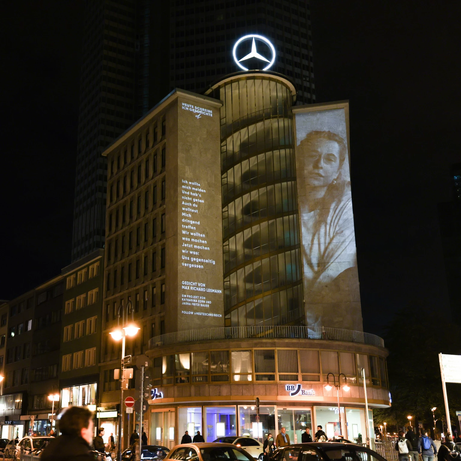 Lichtkunstaktion Frankfurter Buchmesse