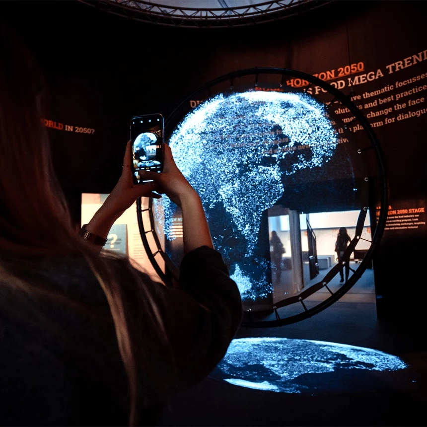 TNL 3D holo projection globe for the Anuga trade fair in Cologne